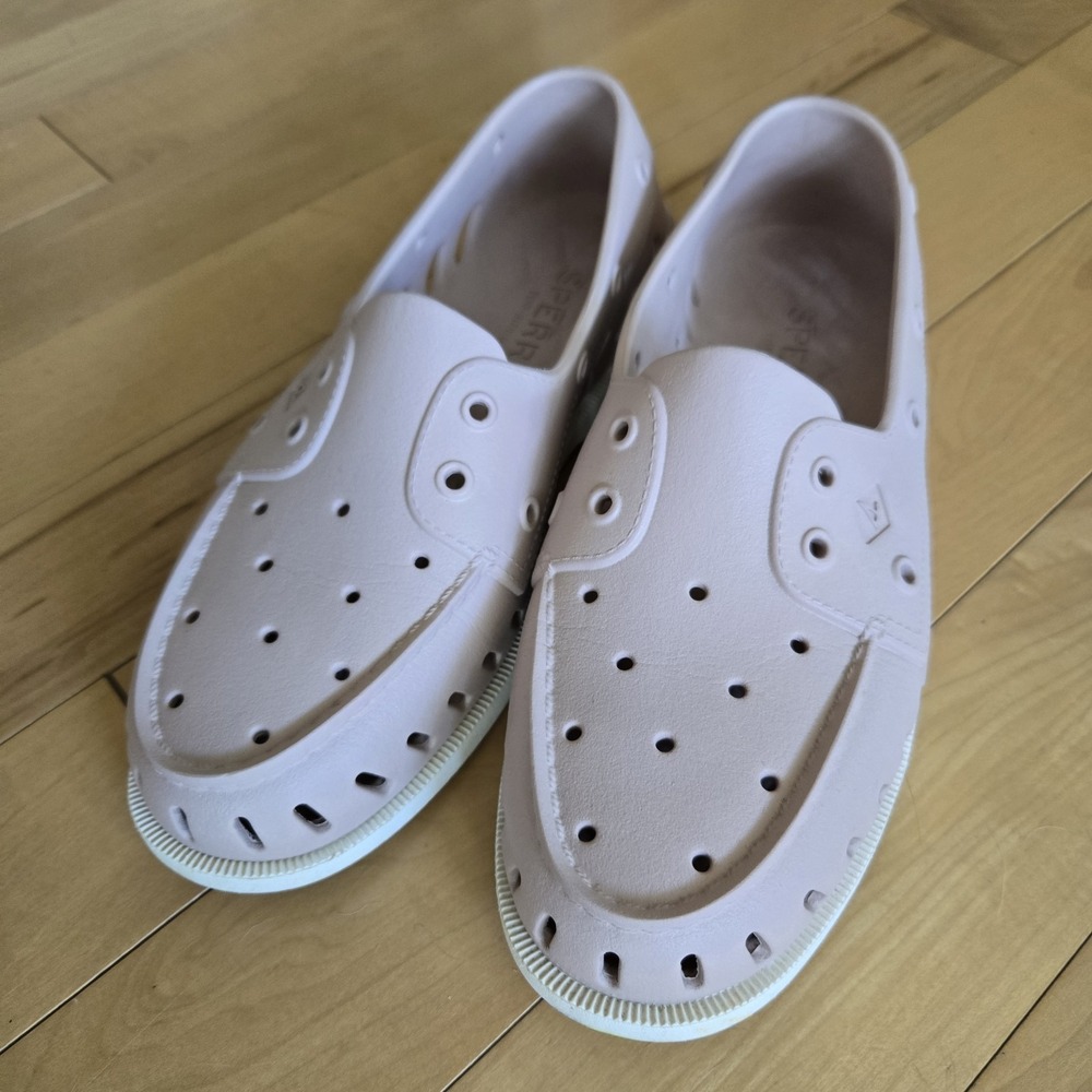 Women's Size 11 Sperry Top Sider Pink Float Slip On Boat Shoes Crocs